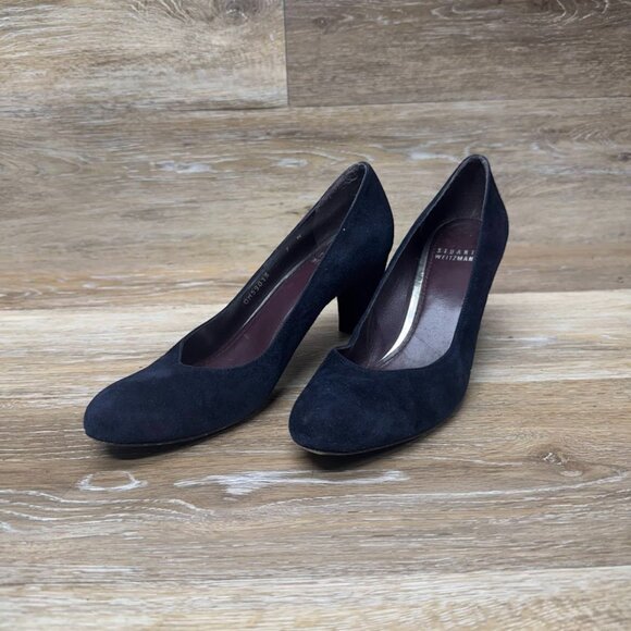 Stuart Weitzman Mary Blue Suede Pumps Women's Size 7 - Picture 1 of 7